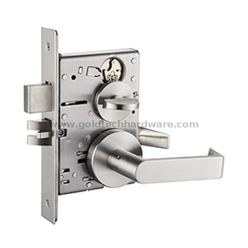 مجموعة قفل نقر أمريكية ANSI/BHMA A156.13 مدرجة في قائمة UL B313-B قفل نقر مهجع مع أسطوانة تقليم رافعة ديدبولت وإبهام