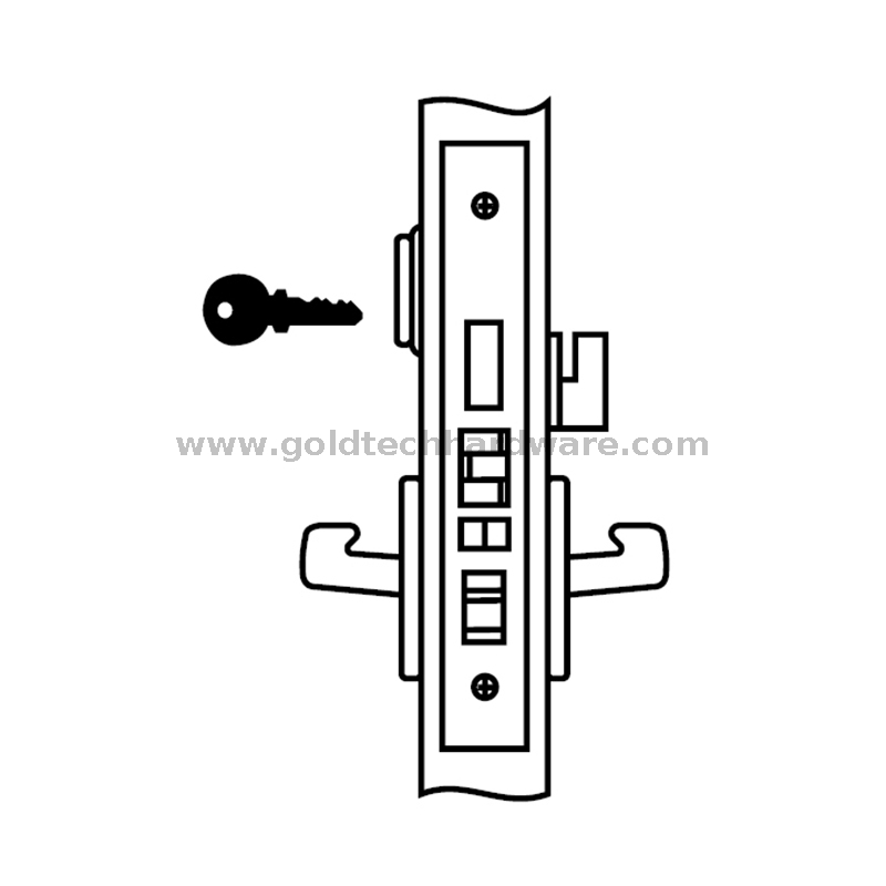 F20 وظيفة المكتب الأمريكية ANSI/BHMA A156.13 UL المدرجة في قائمة نقر Lockset B320 مع أسطوانة تقليم رافعة ديدبولت وإبهام