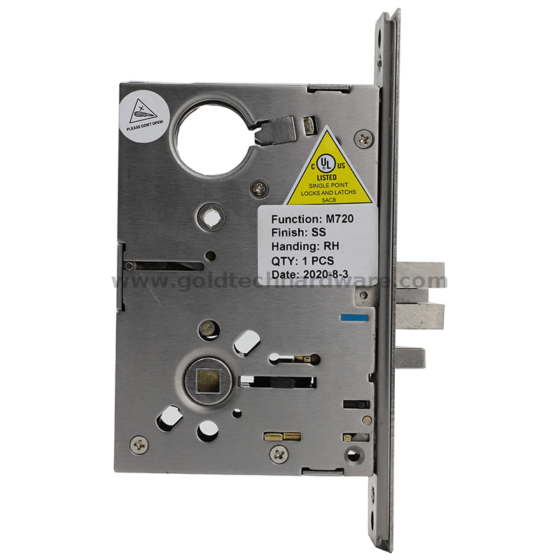 SUS304 American ANSI/BHMA A156.13 قفل نقر مدرج في قائمة UL B220 وظيفة الدخول/المكتب