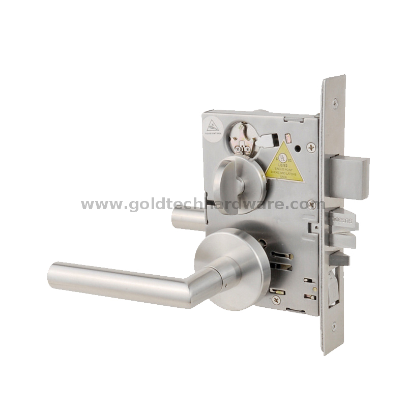 F20 وظيفة المكتب الأمريكية ANSI/BHMA A156.13 UL المدرجة في قائمة نقر Lockset B320 مع أسطوانة تقليم رافعة ديدبولت وإبهام